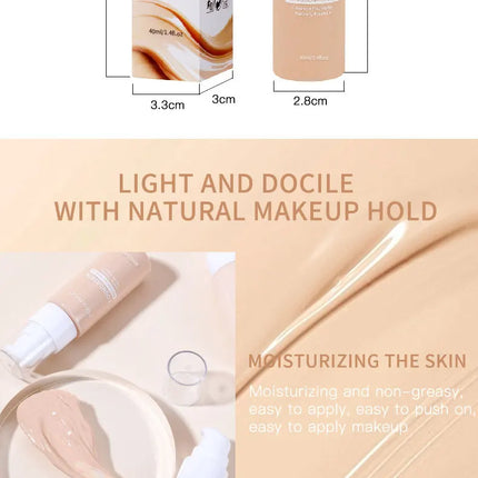 Liquid Foundation Long-lasting Waterproof Oil Control Moisture Long-lasting Concealer High Coverage Female Facial Cosmetics