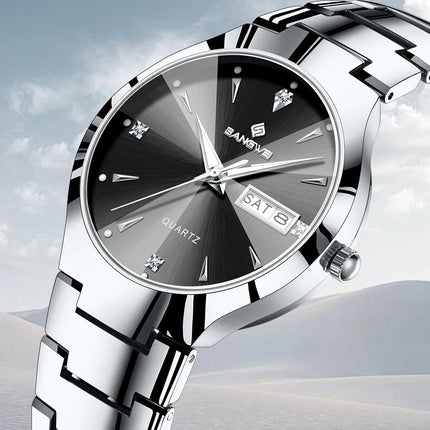 BANGWEI Luxury Business Men's Wristwatch Stainless Steel Waterproof Luminous Man Watch Date Week Fashion Quartz Watches For Men