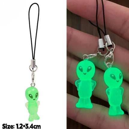 1-30pcs 2026 New Luminous Alien Mobile Phone Lanyard Backpack Keychains Pendants Cute and Glowing Creative Small Pendant