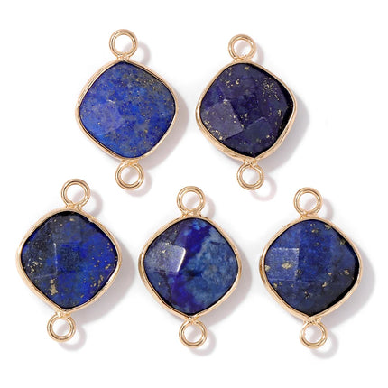 Blue Lapis Lazuli Pendant Gems Cross Hand Oval Shape Natural Stone Lapis Lazuli Charms for Jewelry Making Necklace DIY Bracelet