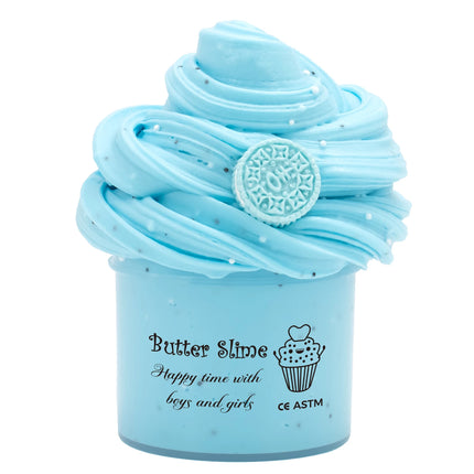 70ml Scented Cookies Butter Slime Kit - Blue Pink Charms Slime Soft Fluffy Putty DIY Sludge Christmas Birthday Gift Toys