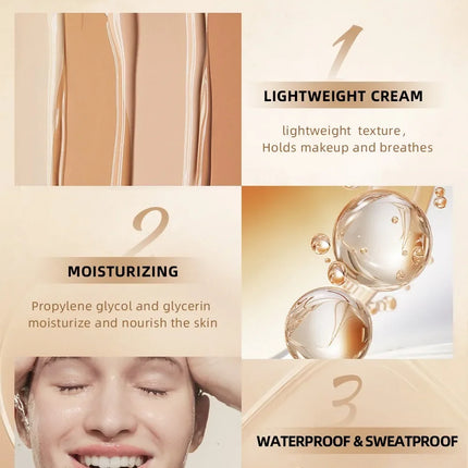 Matte Face Foundation Makeup Base Cream Full Coverage Concealer Cover Ance Moisturizing No Cracking Waterproof Face Corrector
