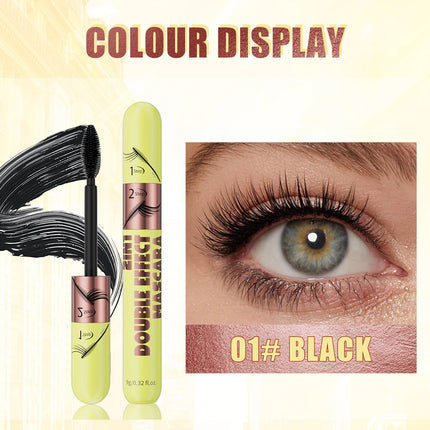 [Dual Brush Heads Brown Mascara] Waterproof Brown Mascara with Dual Brush Heads - Smudge-Proof, Clump-Free for Longer