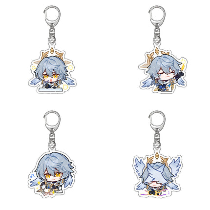 Honkai: Star Rail Anime Figure Acrylic Keychain Dan Heng Feixiao Firefly Model Plate 4pc/set Keyring Game Fans Gift