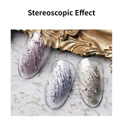 Reflective Glitter Gel Polish Mirror Chrome Effect Gold Silver Black UV Cured Long Lasting Shiny Salon Home DIY Nail Art
