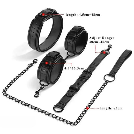 Sex Toys For Woman BDSM Sex Bondage Set Erotic Adults Toys Handcuffs Ankle Cuffs Collar Sex Toy Kit Adults Games Sex Products