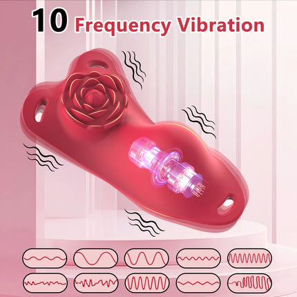 Wearable Vibrator Remote Control with 10 Modes and Panty Strap Clitoris Stimulator Adult Sex Toys & Games for Women Couples Play