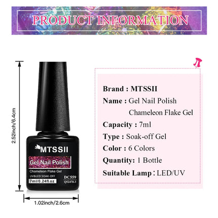 Chameleon Flake Nail Gel Polish Sparkling Glitter Laser Semi Permanent Nails Art Soak Off UV Gel Varnish Nail Supplies Manicure