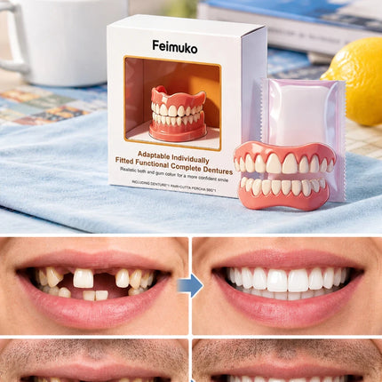 Sʜᴀᴘᴇᴀʙʟᴇ Mᴏʟᴅᴀʙʟᴇ Sɪʟɪᴄᴏɴᴇ Dᴇɴᴛᴜʀᴇ Kɪᴛ - Oral Beauty Full Upper Lower Teeth Set - Gᴇɴᴛʟᴇ Sɪʟɪᴄᴏɴᴇ Lɪɴᴇʀ