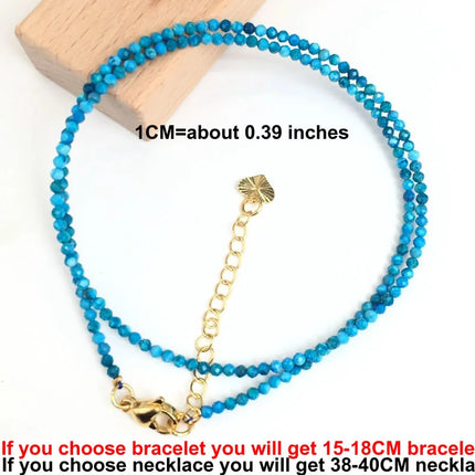 Natural Stone Beads Necklaces bracelet 2-3MM Faceted Round Quarts Tourmalins Mini Beads Necklaces For Women Jewelry Gifts