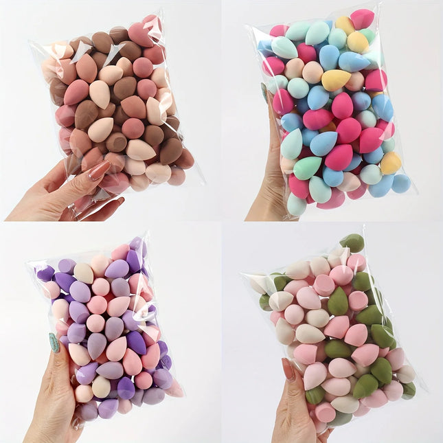 20/50/100PCS Mini Makeup Sponges - Latex-Free, Water-Activated Blenders for Foundation/BB Cream/Concealer, Precision Eye