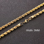 5mm Gold Rope / 55cm  22inch