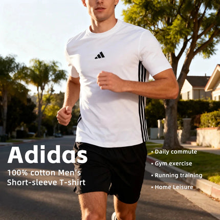 Adidas Men's Cotton T-Shirt - Breathable Running Fitness Tee / T-Shirt Adidas Homme Coton - Tee Respirant Running Fitness