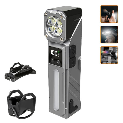 High Power LED Handheld EDC Flashlight Rechargeable Pocket Portable RGB Torch with Magnet Outdoor Camping Fishing Clip Light
