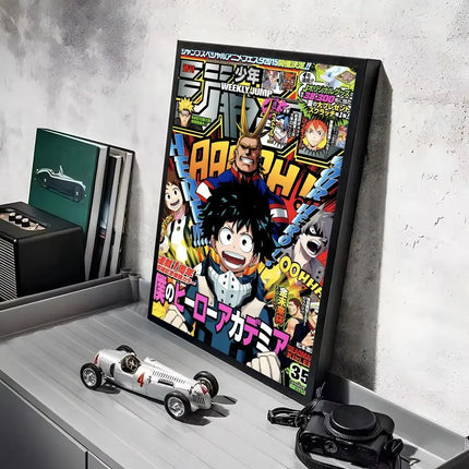 My Hero A-Academia Poster Stickers Mural Painting Self-Adhesive Wall Decals for Bedroom Living Room Home HD Decor Gift