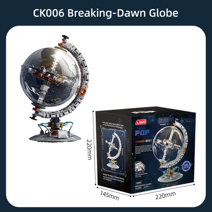 JAKI Space Globe MOC Building Blocks DIY 3D Earth Model STEM Educational Science Toy Kids Boys Girls Birthday Christmas Gift