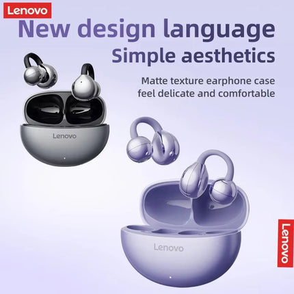 Original Lenovo TA410 TWS Panoramic Sound Effects Wireless Earbuds Ear Clip Bone Conduction With Mic Bluetooth 5.4 Headphones