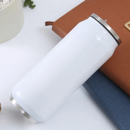 350ml 500ml Sublimation Blank Tumblers Can Stainless Steel Thermos Bottle Double Wall Insulated Cup With Lid Straw Water Bottle