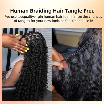 Human Braiding Hair Bulk for Boho Braids Burmese Curly Boho Hair for Braiding Knotless Burmese Curly Bulk Hair Extension No Weft
