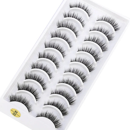 10 Pairs Mink Fake Eyelashes Faux 3D Natural Long False Eyelashes 3d Mink Lashes Soft Fluffy Lashes Extension Makeup Kit Cilios