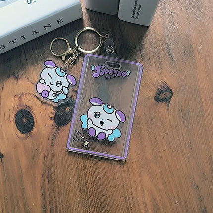 Aniteez Card Holder Keychain Keyring  Acrylic Characters Photocard Sleeves Hongjoong Seonghwa Yunho Yeosang Keychain