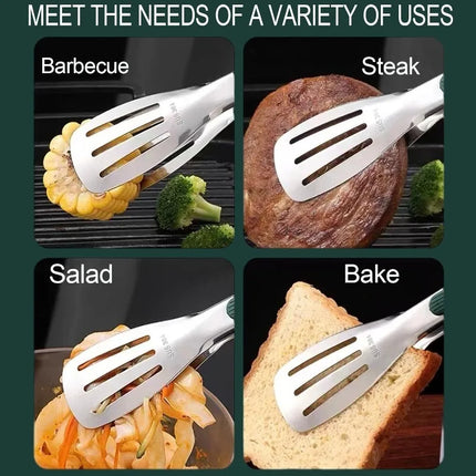 7/9/12 Inch Non-slip Food Tongs Stainless Steel BBQ Meat Salad Bread Clip Tong Barbecue Grill Buffet Clamp Kitchen Cooking Tools