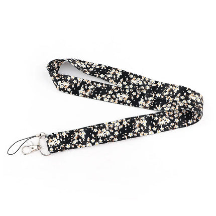 New Sakura Cherry Blossoms Flower lanyard card ID Badge Holder Keychain Pass Gym Mobile Kids Key Holder Key Rings Gift