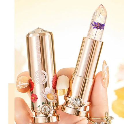 Crystal Petals Color-changing Lipstick Flower Gold Foil Desalination Color Lipstick Soft Delicate Lasting Waterproof Makeup