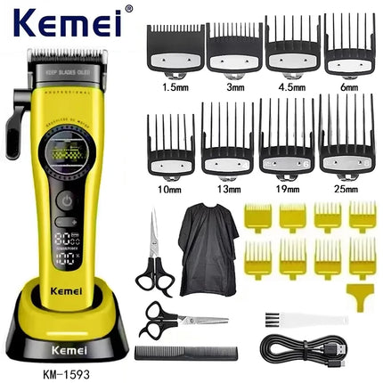 Kemei KM1593/1595 Is Equipped with An External Brushless Hair Clipper for Men's Professional Hair Clippers That Are Rechargeable