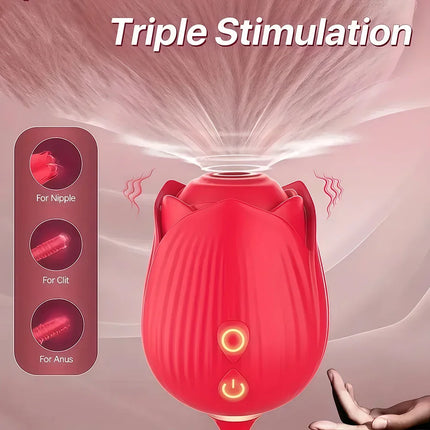 Powerful Sucker Vibrator Female Telescopic Nipple Clitoris Stimulation Dildo Thrusting Licking Vagin Massager Adult Sex Toys