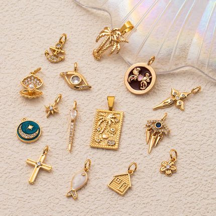 New Multi Pendant Elegant Luxury Style, DIY Bracelet Necklace Preferred Accessory Gold Plated Color Preserved