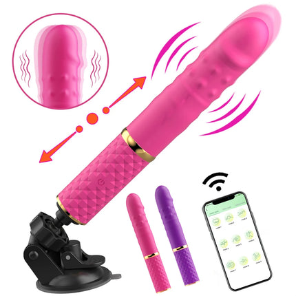 Automatic retractable dildo vibrator women's G-spot vaginal masturbation clitoral stimulation massage sex machine adult products