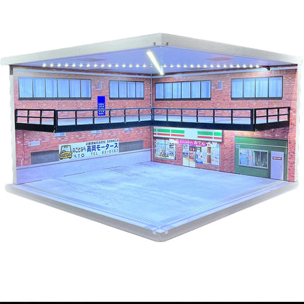 1/18 1/24 1/32 1/64 Scale LED Lighted Parking Lot Display Multi-Scale Car Garage Diorama for Hot Wheels & Matchbox Collection