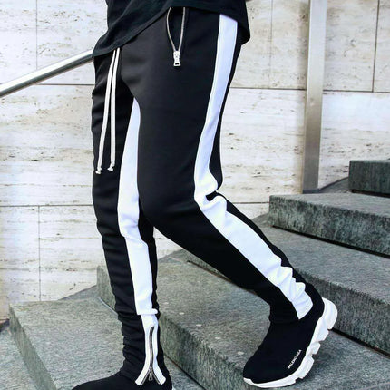 2025 New Men Bodybuilding Pant Autumn Spring Sweatpants Casual Solid Slim Harajuku Style Trousers Drawstring Full Length Pants