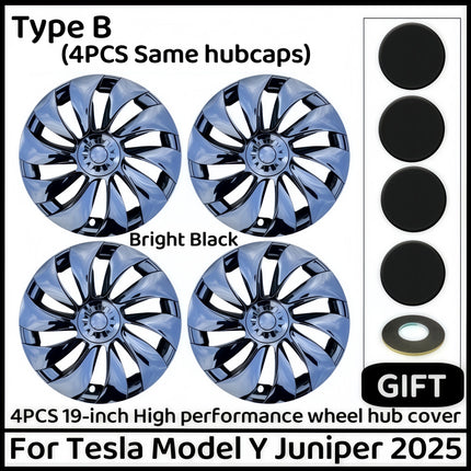 4PCS 19 Inch Full Rim Hub Caps Wheel Covers for Tesla Model Y Juniper Automobile Performance Replacement Accessory