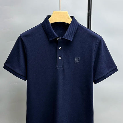 100% Cotton Breathable Polo Shirt, Short Sleeve Men's Branded T-shirt 2023, Summer High-End Embroidered Casual Loose Polo Shirt for Men