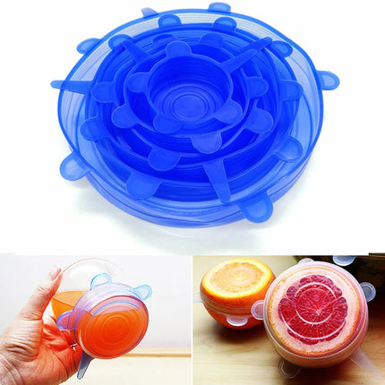 New Silicone Six-Piece Set Fresh-Keeping Cover Stretch 6-Piece Set Bowl Cover Refrigerator Microwave Sealed Fresh-Keeping Film