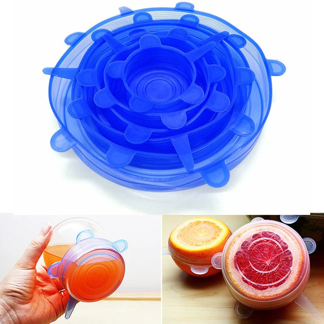 New Silicone Six-Piece Set Fresh-Keeping Cover Stretch 6-Piece Set Bowl Cover Refrigerator Microwave Sealed Fresh-Keeping Film