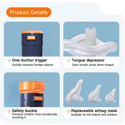 Resoxy Portable Anti Choking Machine Heimlich Emergency Airway Assist Device with Strong Suction for Home First Aid Device