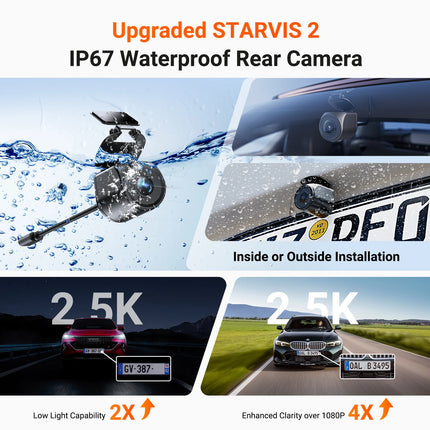 Vantrue N4 Pro S 3 Channel DashCam STARVIS 2 HDR IR Night Vision 4K+1080P+2.5K Waterproof Rear Camera Wi-Fi GPS 24h Parking Mode