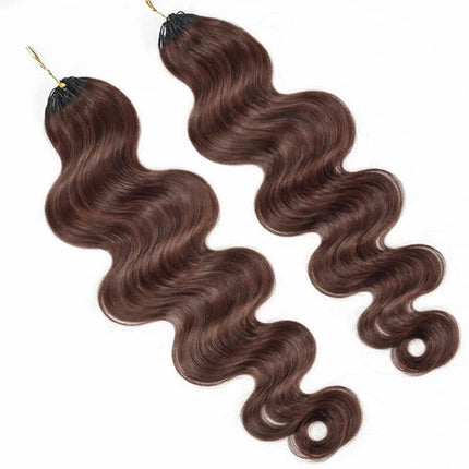 #4 Miracle Knots Chocolate Brown Body Wave Pre-Separated Crochet Human Hair Feather Extension Bundles For Braiding