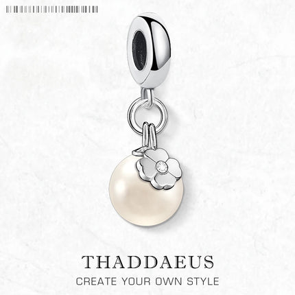Charm Pendant Pearl & CloverLeaf Women Brand New Trendy 925 Sterling Silver Gift