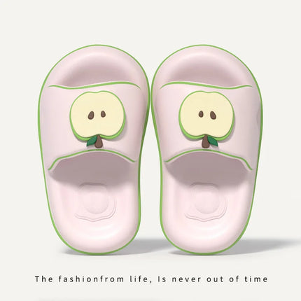 Cute Red Apple Slippers Slides Shoes Adults Fashion Fruit Mules Shoes New Woman Soft EVA Non Slip Comfort Home Slippers Women