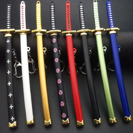 Anime Keychain Roronoa Zoro Samurai Sword Metal Key Ring Scabbard Keyring Katana Buckle Key Chain Unisex Jewelry Gift