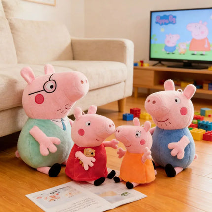 New Peppa Pig and George family cartoon plush toy dolls, blue and pink pig dolls, festival gifts, dolls, birthday gifts