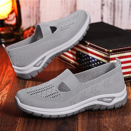 2025 New Mesh Women Vulcanized Shoes High Quality Women Sneakers Slip On Flats Shoes Women Loafers Plus Size 42 Walking Flat