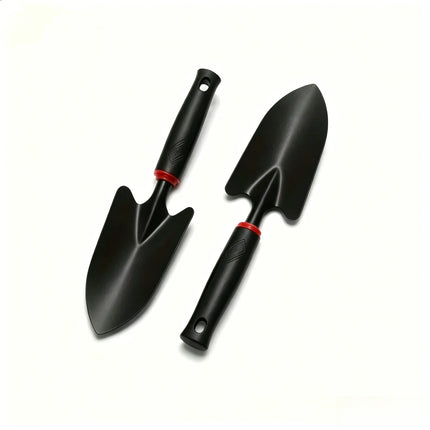 Metal Garden Trowel with Ergonomic Black Handle and Orange Trim - Perfect Tool for Planting Flowers and Vegetables