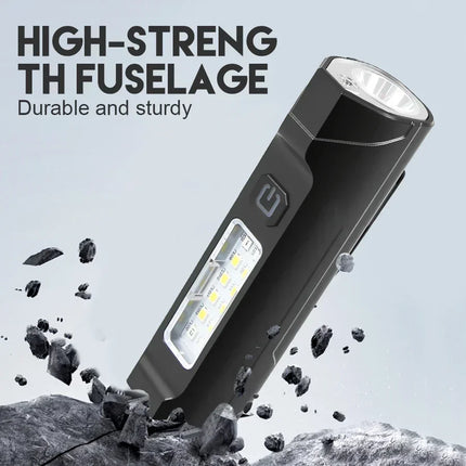 IR & Strong Light Flashlight Portable Pen Clip Magnetic Torch Multifunctional Outdoor Emergency Warning Lighting Flashlight