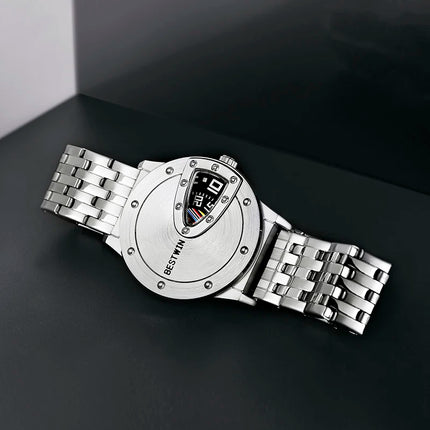 BESTWIN Luxury Brand Trend Cool Men's Wrist Watch Stainless Steel Technology Fashion Quartz Watch For Men Relogio Masculino 2023