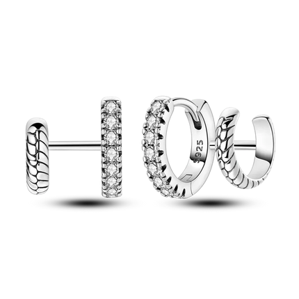 925 Sterling Silver Earrings Women 2025 Jewelry Hoop Ear Studs Sparkling Pave Earring Wedding Gift For Anniversary